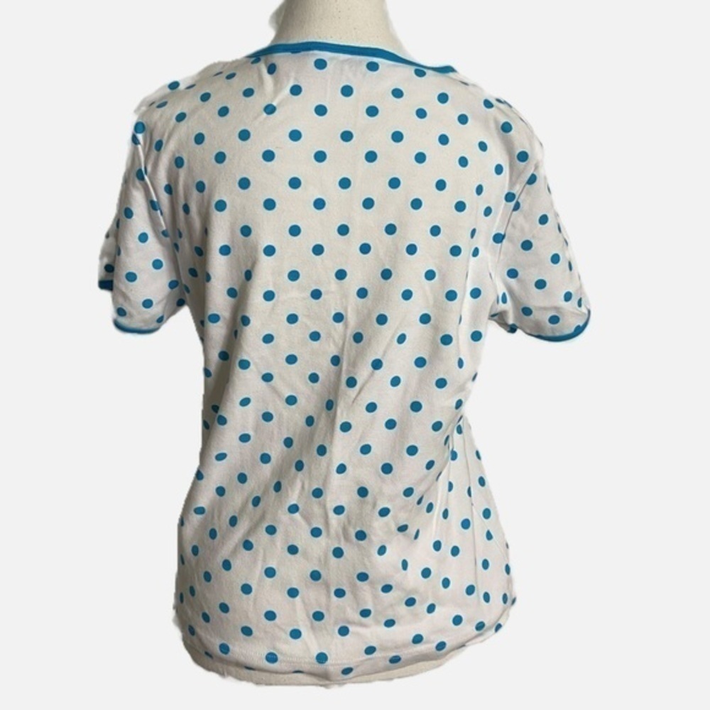 Onque Casuals White with Blue Polka Dot Cotton Short Sleeve Shirt - Picture 2 of 8